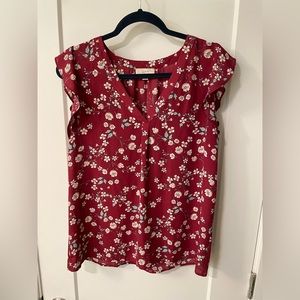 LOFT floral sleeveless blouse